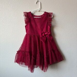 Jona Michelle 3T Elegant Lace & Tulle Burgundy Dress